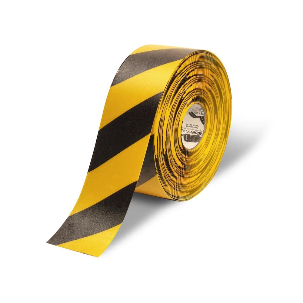4 Yellow Tape with Blue Center Line - 100' Roll - Safety Floor Tape