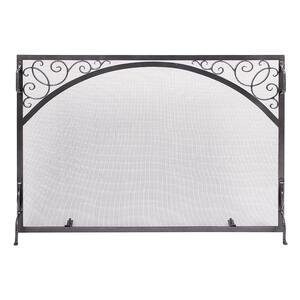 44 in. L Graphite 1-Panel Sterling Flat Fireplace Screen