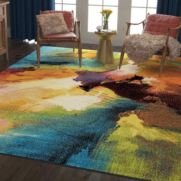 Avon Abstract Multi-Color 8 ft. x 10 ft. Indoor Area Rug