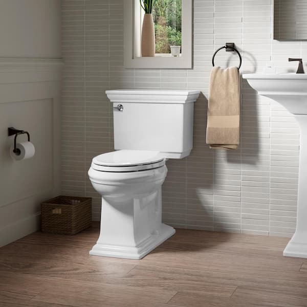 Memoirs 12 in. Rough In 2-Piece 1.28 GPF Single Flush Elongated Toilet in White Seat Not Included