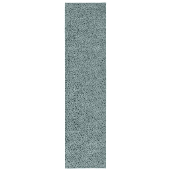 Garland Rug Ivy Sea Foam 3 ft. x 12 ft. Floral Area Rug