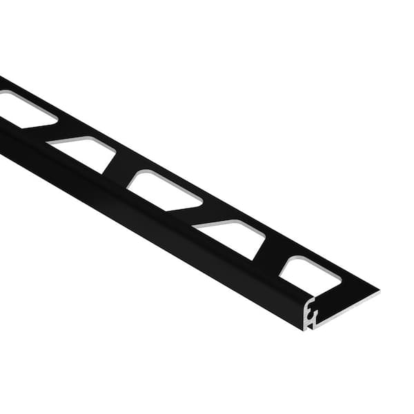 Schluter Jolly Black Color-Coated Aluminum 0.438 in. x 98.5 in. Metal L-Angle Tile Edge Trim