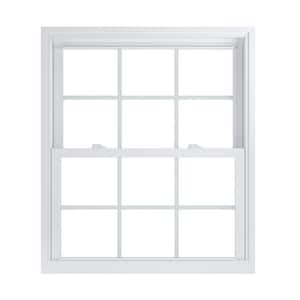 35.75 in. x 41.25 in. 70 Pro Series Double Hung White Vinyl Window with Buck Frame and Grilles