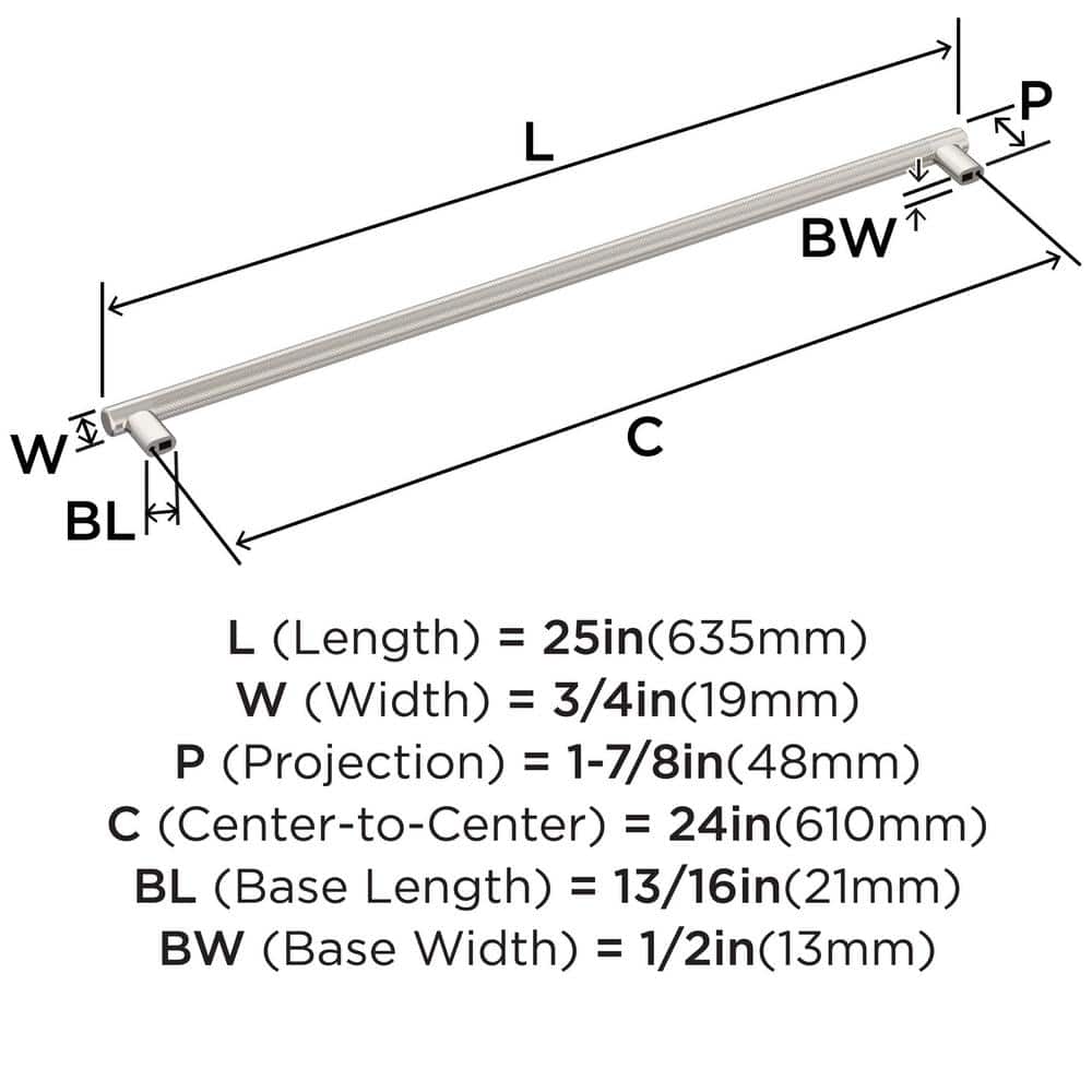 Polished Nickel 25" Modern Industrial Bar Pull