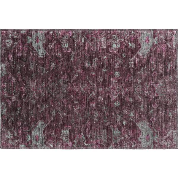 Mayfield Premium Machine Washable Abstract AMF2322 Burgundy 3 ft. x 4 ft. Area Rug