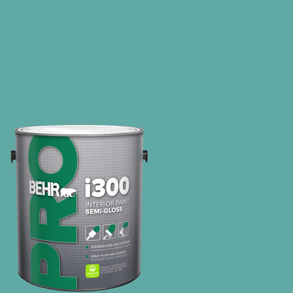 Behr Pro 1 Gal 500d 5 Teal Zeal Semi Gloss Interior Paint Pr37301 The Home Depot