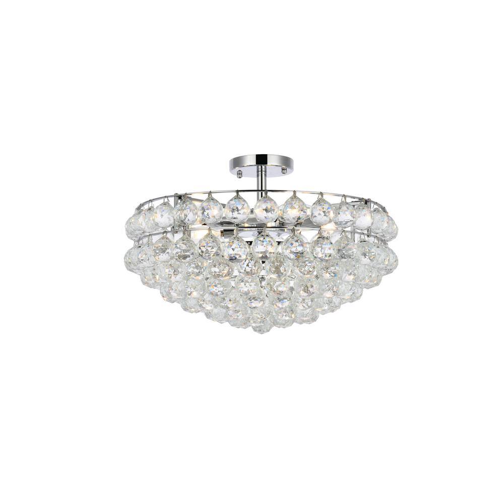 Timless Home 20 in. 5-Light Contemporary Chrome Flush Mount with No Bulbs I