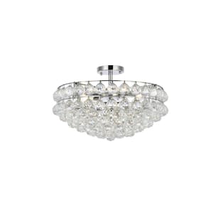 Timless Home 20 in. 5-Light Contemporary Chrome Flush Mount with No Bulbs Included