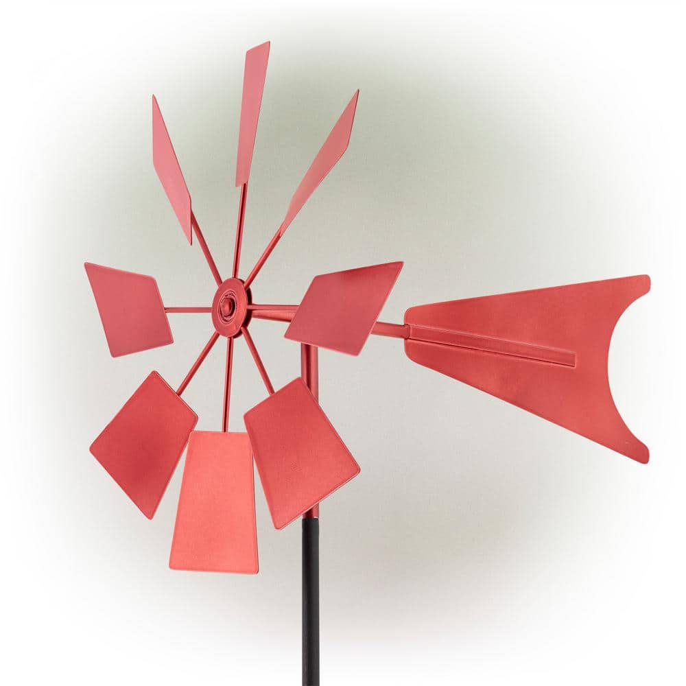 Rustic Red 52" Metal Windmill Garden Stake