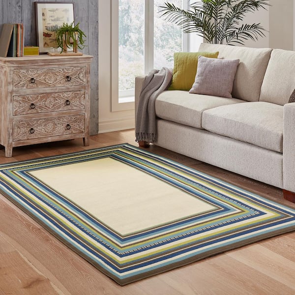 Pompano Beige 2 ft. x 8 ft. Indoor/Outdoor Patio Runner Rug