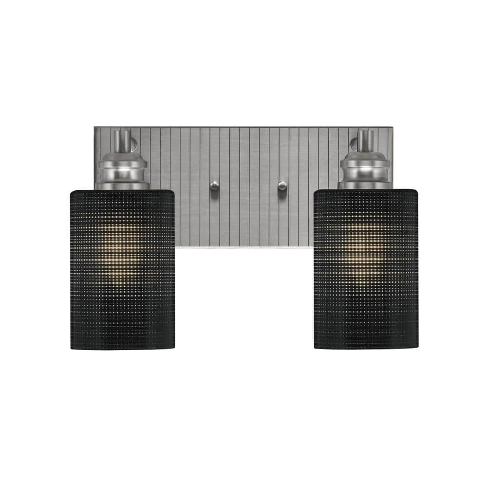 Albany 13 in. 2-Light Brushed Nickel Vanity Light