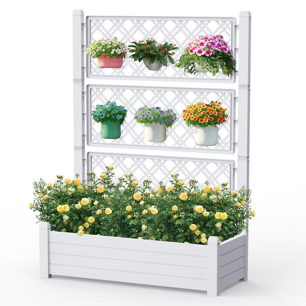 3-Tier Gray Resin Garden Plant Stand
