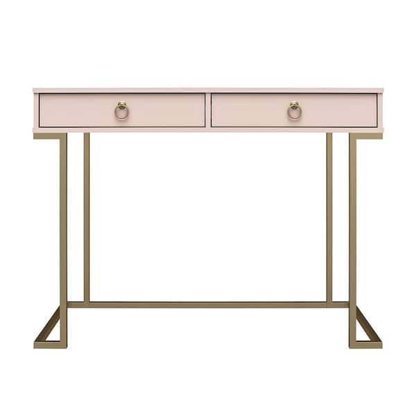 CosmoLiving by Cosmopolitan Camila 41.65 in. Pink Writing Desk with Charging Station