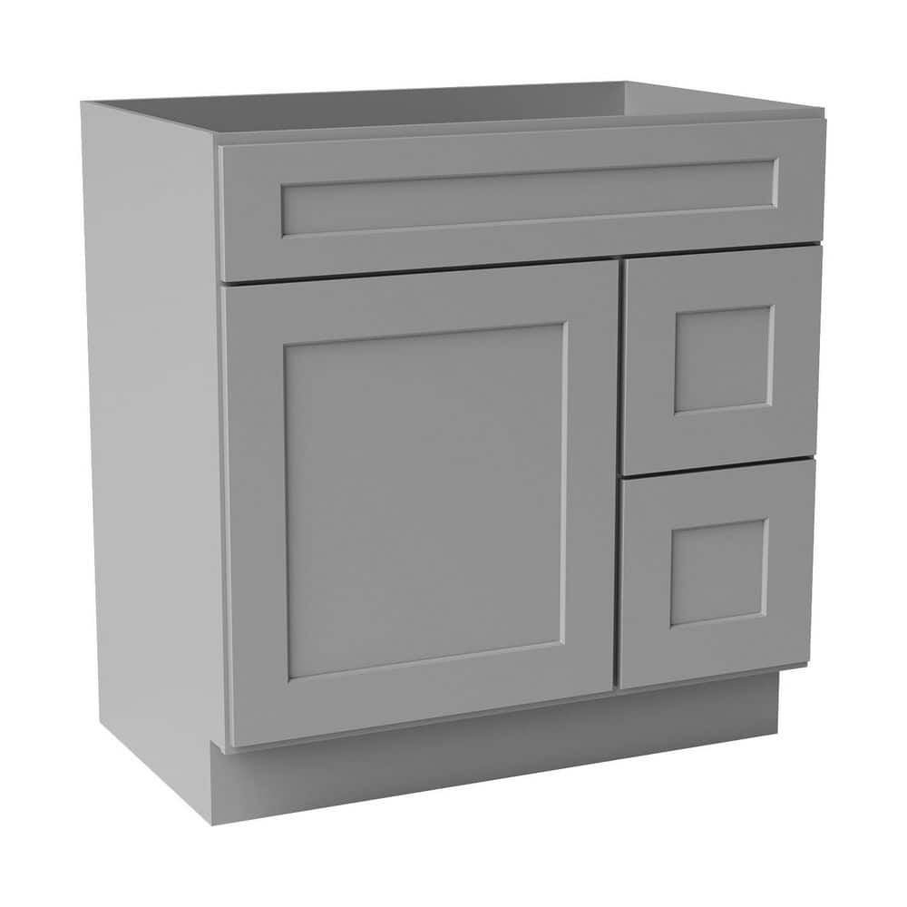 30 in. W x 21 in. D x 34.5 in. H Ready to Assemble Solid Wood Shaker Bath Vanity Combo Cabinet in Light Grey price history on PriceWatchPro