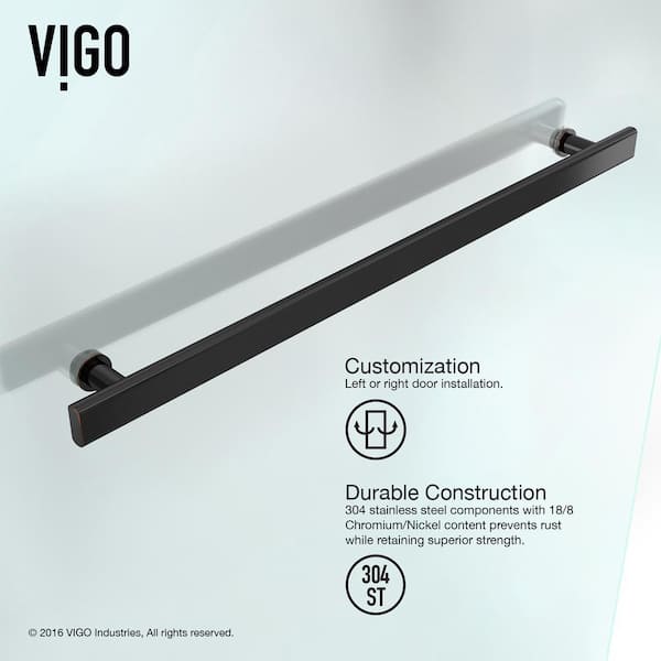 Orion 34 in. W x 58 in. H Pivot Frameless Tub Door in Antique Rubbed Bronze with 5/16 in. (8mm) Clear Glass