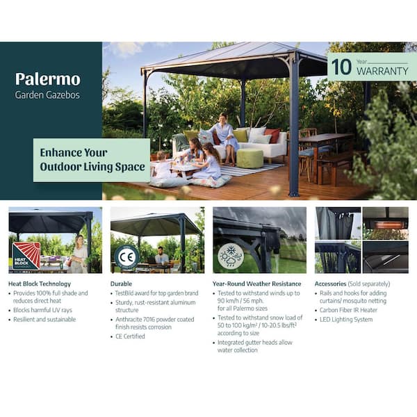 HaaaaaN Canopus 生写真 バラ売り CANOPIA by PALRAM Palermo 12 ft. x 12 ft. Gray/Bronze Outdoor Hard