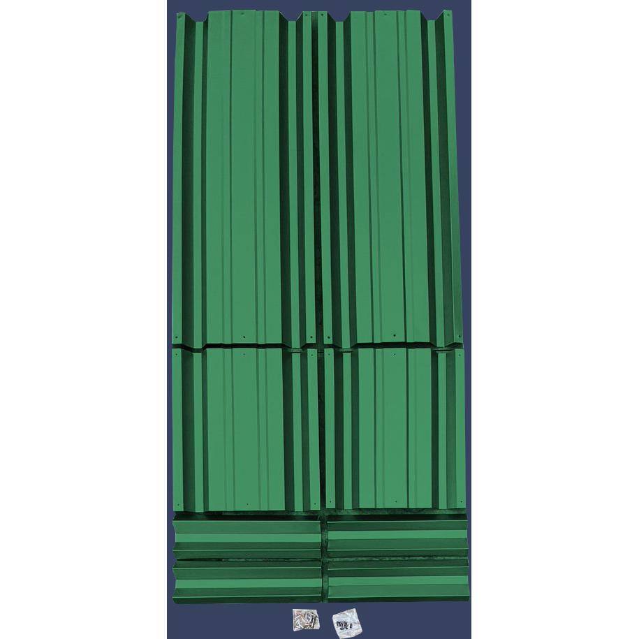 Emerald Green Rectangular Metal Raised Garden Bed with 18" High Walls