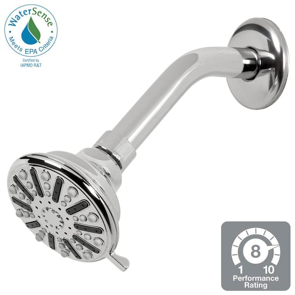 Glacier Bay Replacement 5” Chrome Shower Head 3 Spray Settings #WHA 