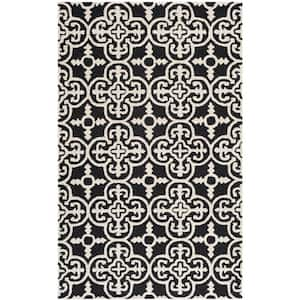 Cambridge Black/Ivory 5 ft. x 8 ft. Medallion Geometric Area Rug