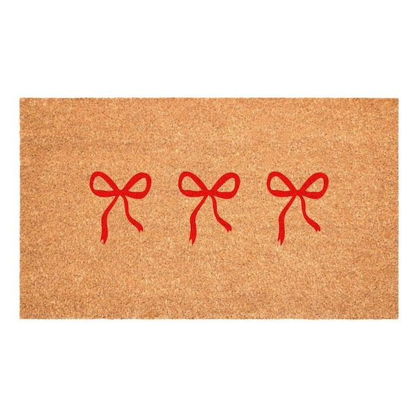 Bow Trio Red 17 in. x 29 in. Indoor/Outdoor Doormat