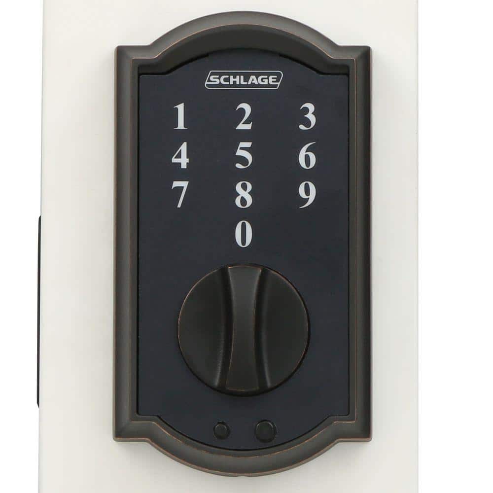 Aged Bronze Camelot Trim Touchscreen Deadbolt Lock
