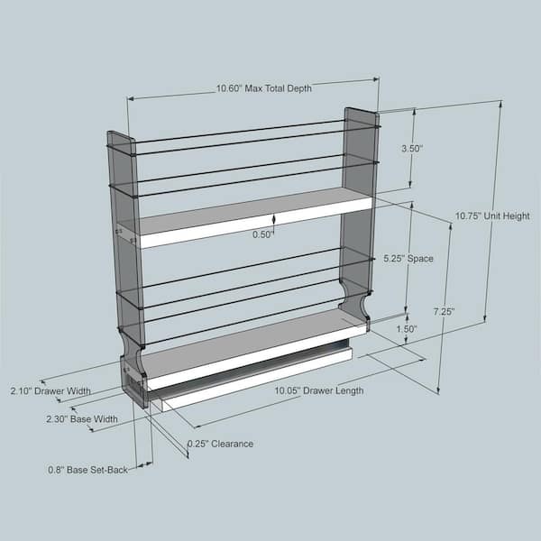 Vertical Spice Cabinet Mounted 2 Tier Sliding Storage Drawer Organizer,  Cream, 1 Piece - Kroger