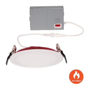 6 in. Fire Rated Canless Integrated LED Recessed Light Trim Downlight 1200 Lumens Adjustable CCT Dimmable
