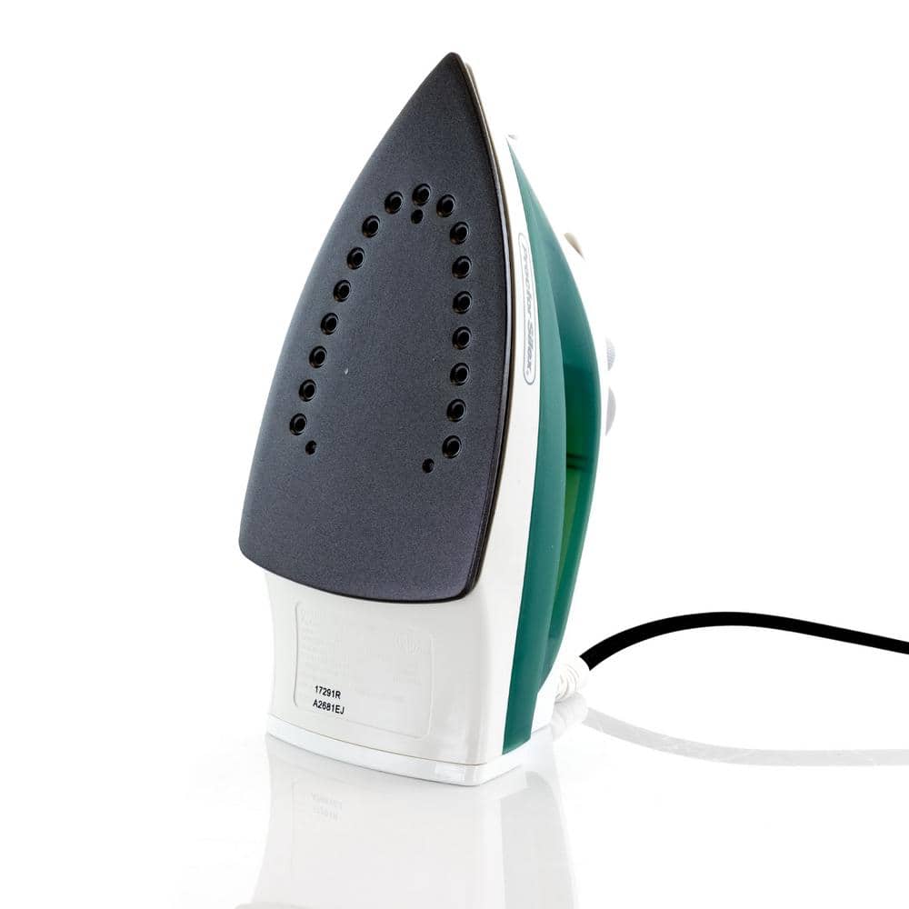 Proctor Silex Green and White Iron with Non-Stick Soleplate
