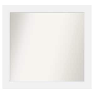 Corvino White 33 in. x 31 in. Custom Non-Beveled Matte Wood Framed Bathroom Vanity Wall Mirror