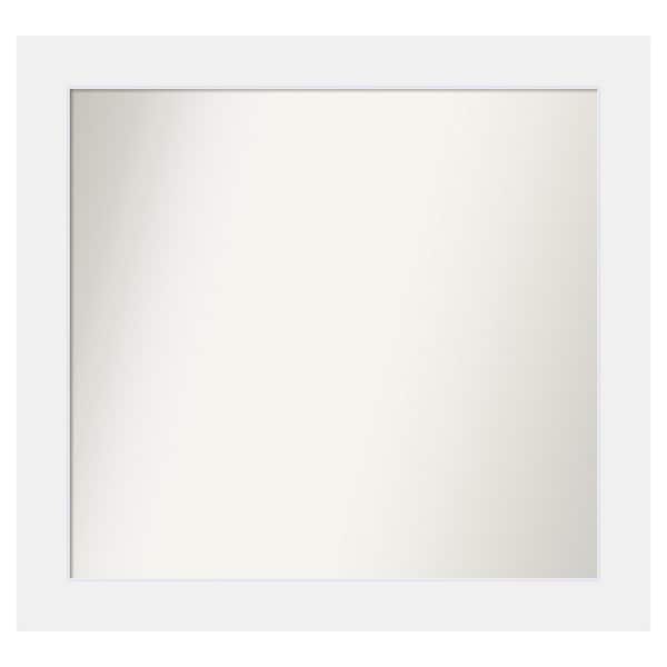 Amanti Art Corvino White 33 in. x 31 in. Custom Non-Beveled Matte Wood Framed Bathroom Vanity Wall Mirror