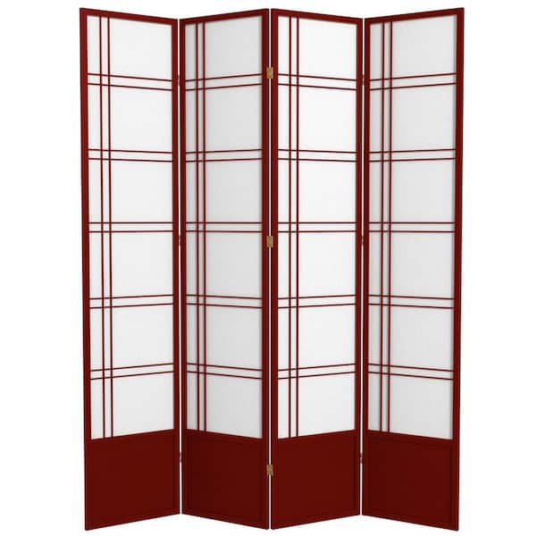 Oriental Furniture 7 ft. Rosewood 4-Panel Room Divider