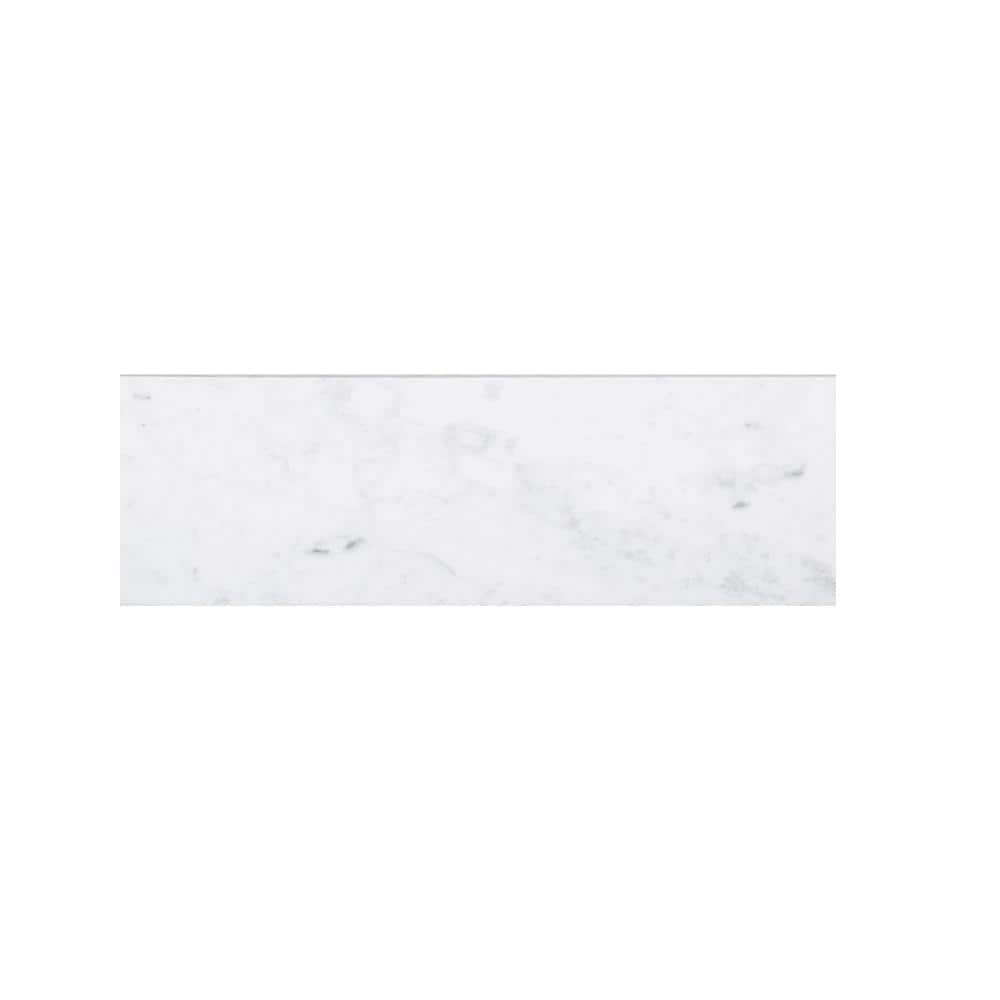 Jeffrey Court Italian White Carrara 4 in. x 6 in. Honed Marble Wall and ...