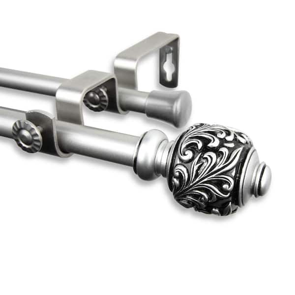 Rod Desyne 48 in. - 84 in. Double Curtain Rod in Satin Nickel