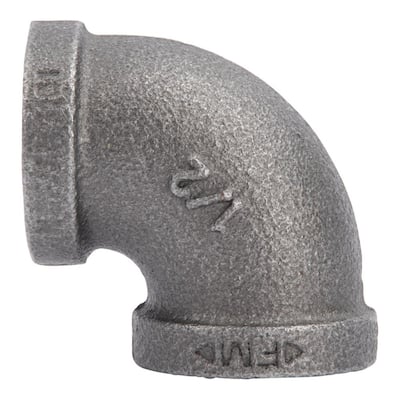 1/2 in. Malleable Iron 90° Elbow in Industrial Steel Gray (10-Pack)