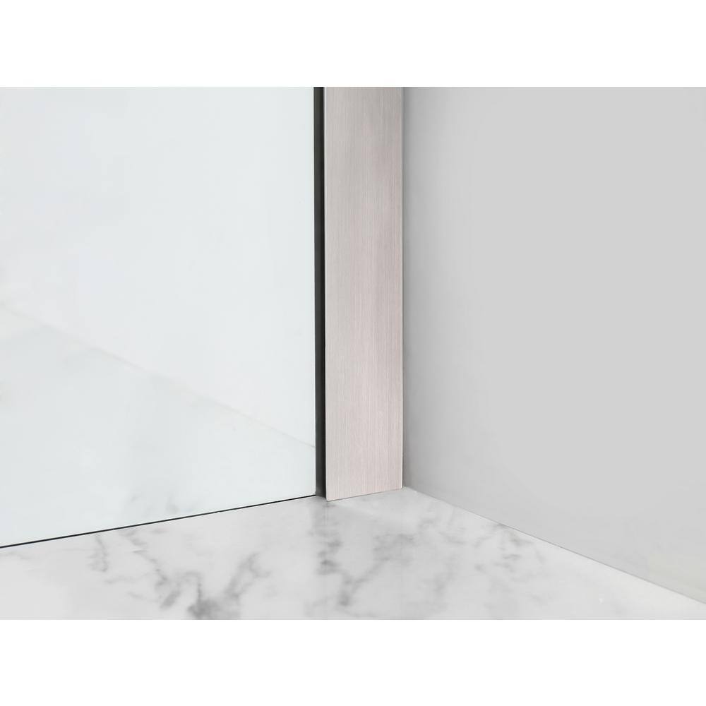 Coraline XL Frameless Sliding Shower Door with Clear Glass and Stainless Steel Hardware