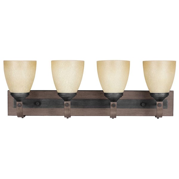 Generation Lighting Corbeille 4-Light Stardust Wall/Bath Fixture with Creme Parchment Glass