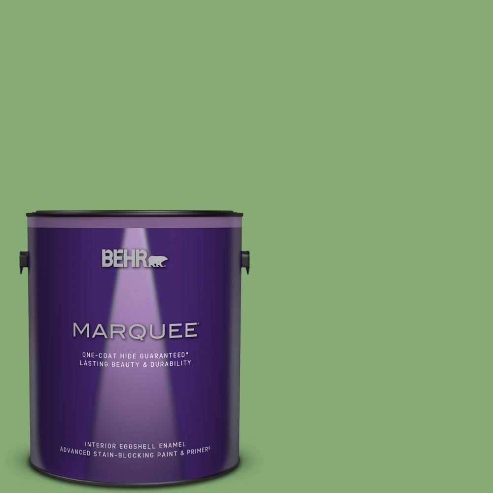 BEHR MARQUEE 1 gal. 440D5 Pesto Eggshell Enamel Interior Paint & Primer 245301 The Home Depot