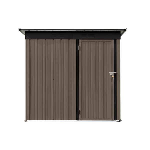 5 ft. W x 4 ft. D Brown Heavy Duty Metal Shed, Outdoor Storage Shed with Single Door and Air Vent (20 sq. ft. )