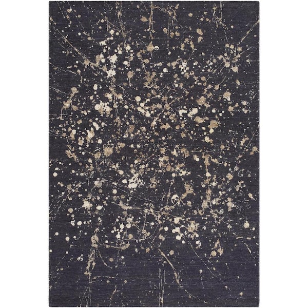 Galey Alix  Janek I Modern Abstract Dark Gray/Beige 2 ft. x 3 ft. Area Rug