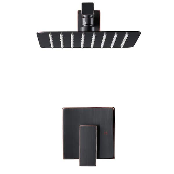 Single Handle 1 Spray Patterns Shower Faucet 1.8 GPM with Stainless Steel in Oil Rubbed Bronze