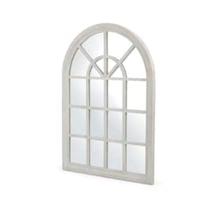 1.25 in. W x 44.00 in. H Traditional Arched Windowpane Mirror, Whitewash