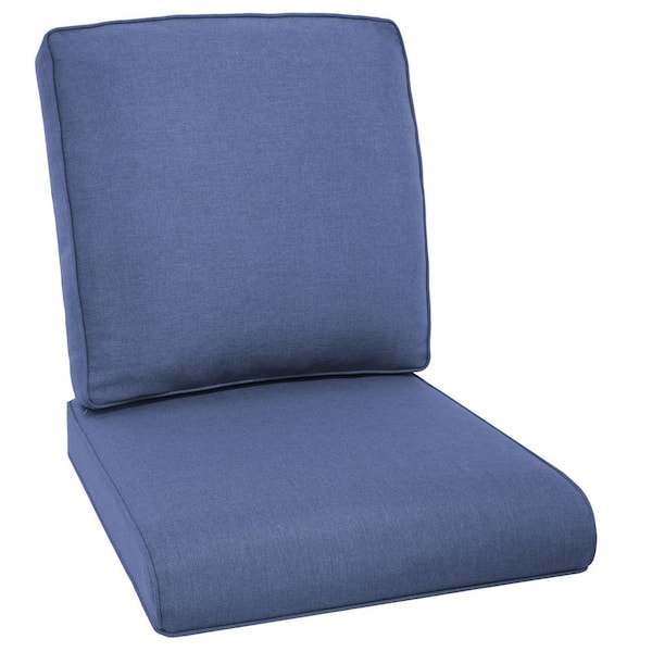 Gymojoy 22 in. x 24 in. 2-Piece Deep Seating Outdoor Lounge Chair Replacement Cushion and Back Pillow in Blue