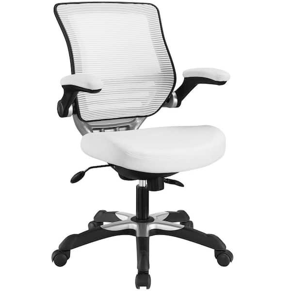 MODWAY Edge Vinyl Office Chair in White