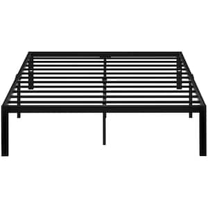 Queen Bed Frames No Box Spring Needed, Heavy Duty Metal Platform with Steel Slat, Easy Assembly, 60 in. W, Black, 9 Legs