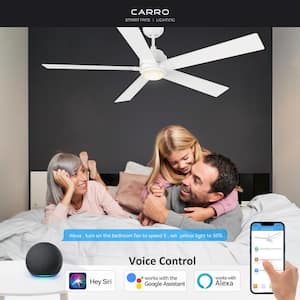 Aspen 60 in. Dimmable LED Indoor/Outdoor White Smart Ceiling Fan with Light and Remote, Works with Alexa/Google Home