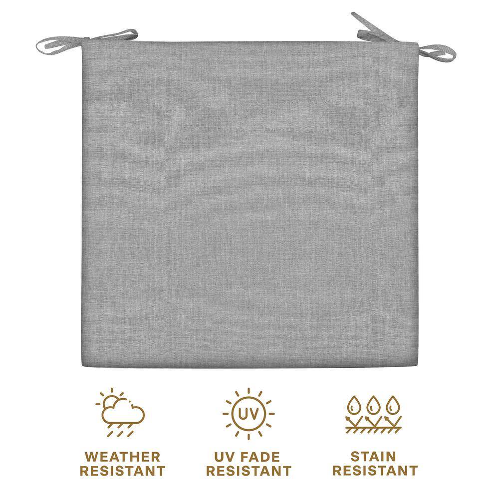 Striped Beige and Gray Outdoor Dining Seat Cushions (2-Pack)