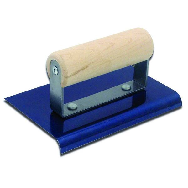 Unbranded 6 in. x 6 in. Blue Steel Edger with 3/8 in. R- Wood Handle