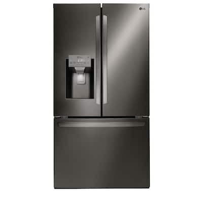 26.2 cu. ft. French Door Smart Refrigerator with Glide N' Serve and Wi-Fi Enabled in PrintProof Black Stainless Steel