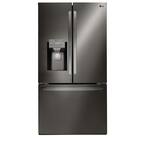 26 cu. ft. French Door Smart Refrigerator with Ice and Water Dispenser in PrintProof Black Stainless Steel