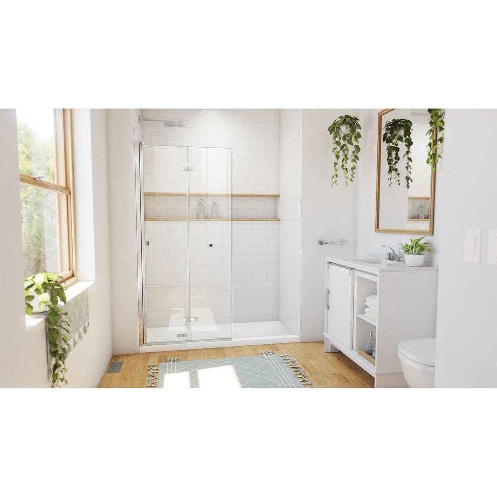 Aqua-Q Fold 33.5 W x 72 H Frameless Chrome Shower Door